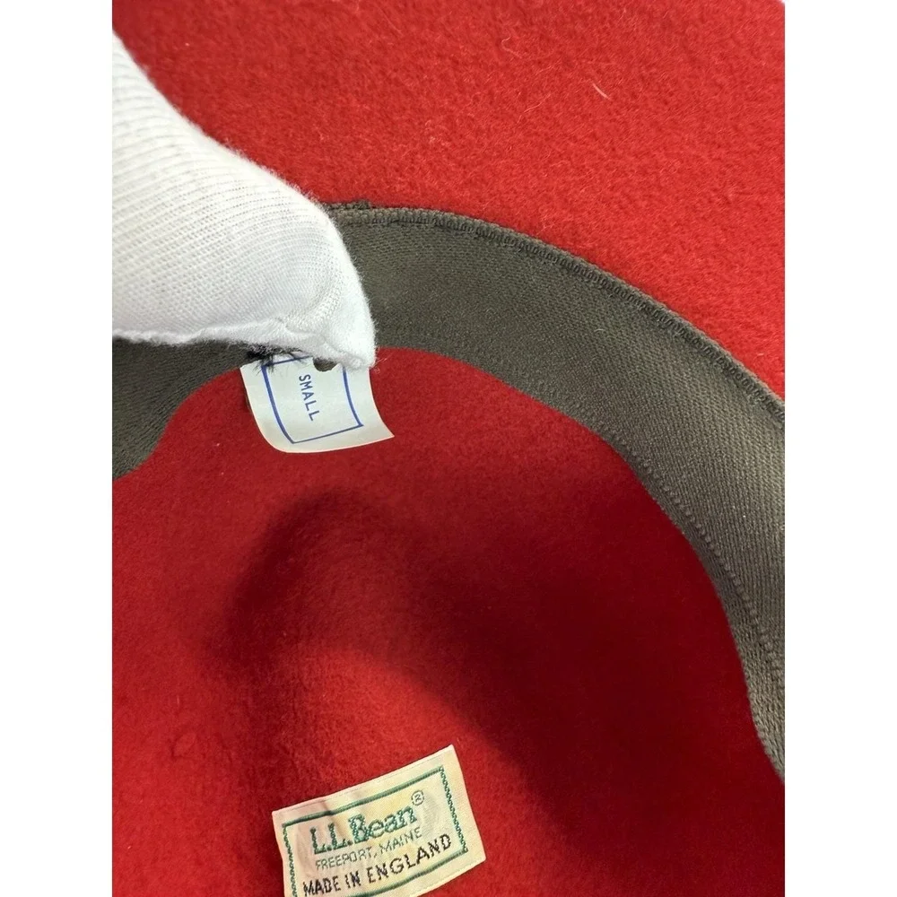 L.L Bean Wool Wide Brim Red Women's Size Small Made In England Vintage‎